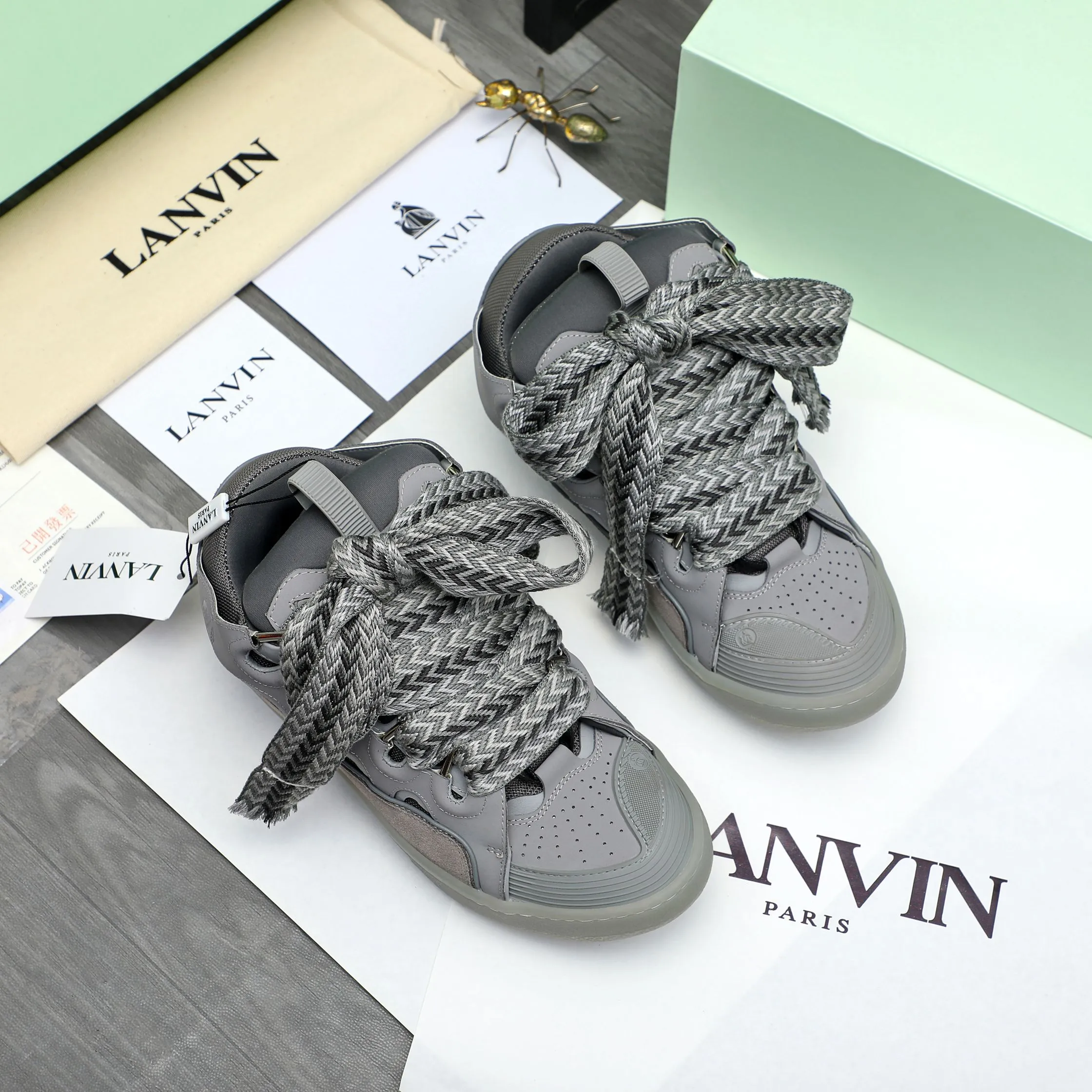 Men's shoes 💰740 [Lanvin] Lanvin high-end quality original couple's casual shoes - Upper: imported cowhide leather splicing breathable mesh - Inner lining: Lycra elastic lining - Outsole: original rubber outsole - Super high quality control·Fine workmanship: highlighted (high-end·luxury·grade) -Size: 36-45 (45 can be customized)